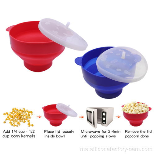 Baldi popcorn gelombang silikon gred makanan berkualiti tinggi